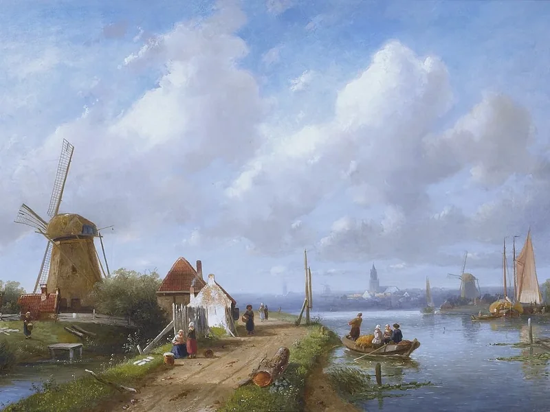 1816-Charles Henri Joseph Leickert - Gente di mare in un villaggio olandese